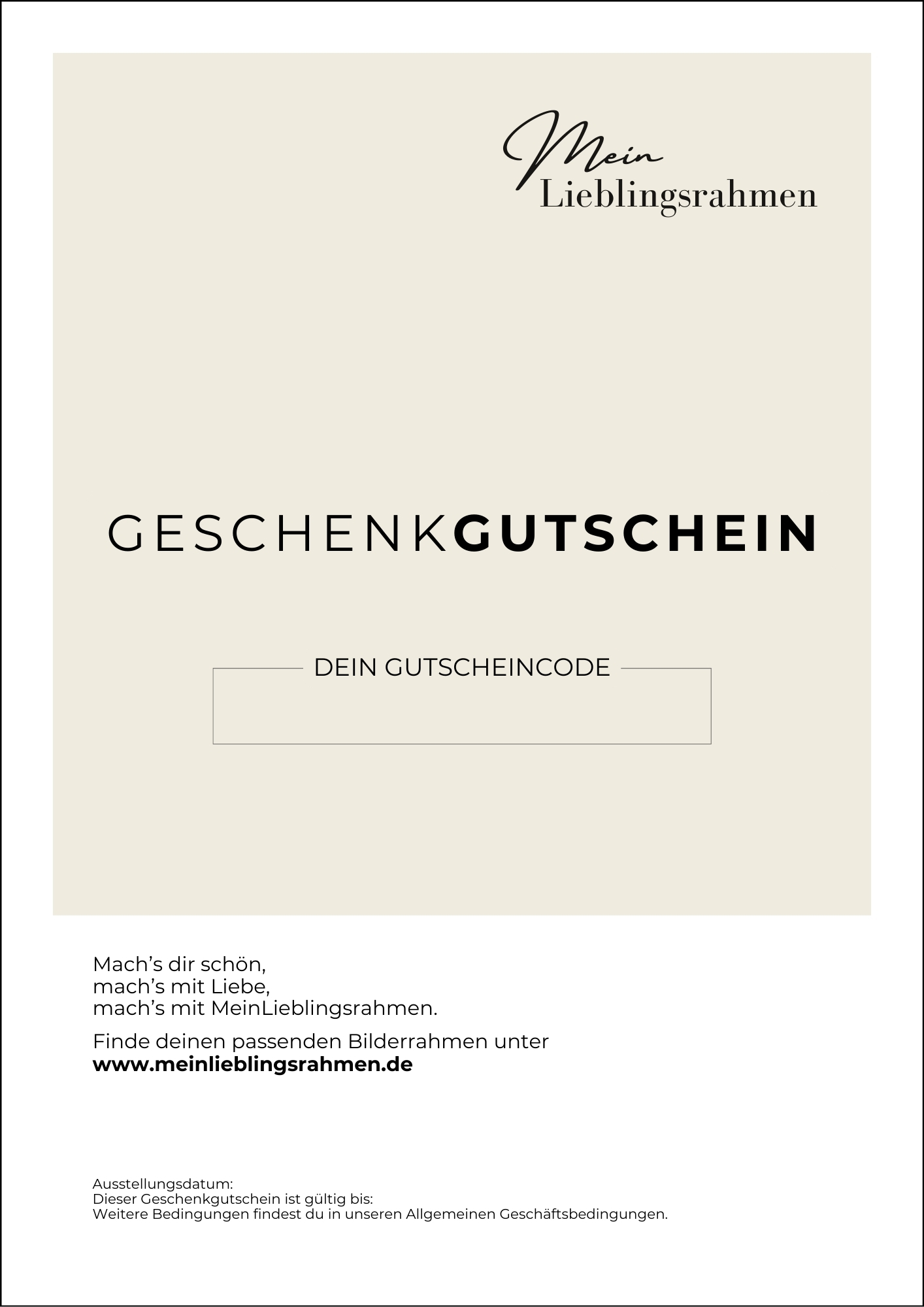 Geschenkgutschein Geschenkgutschein